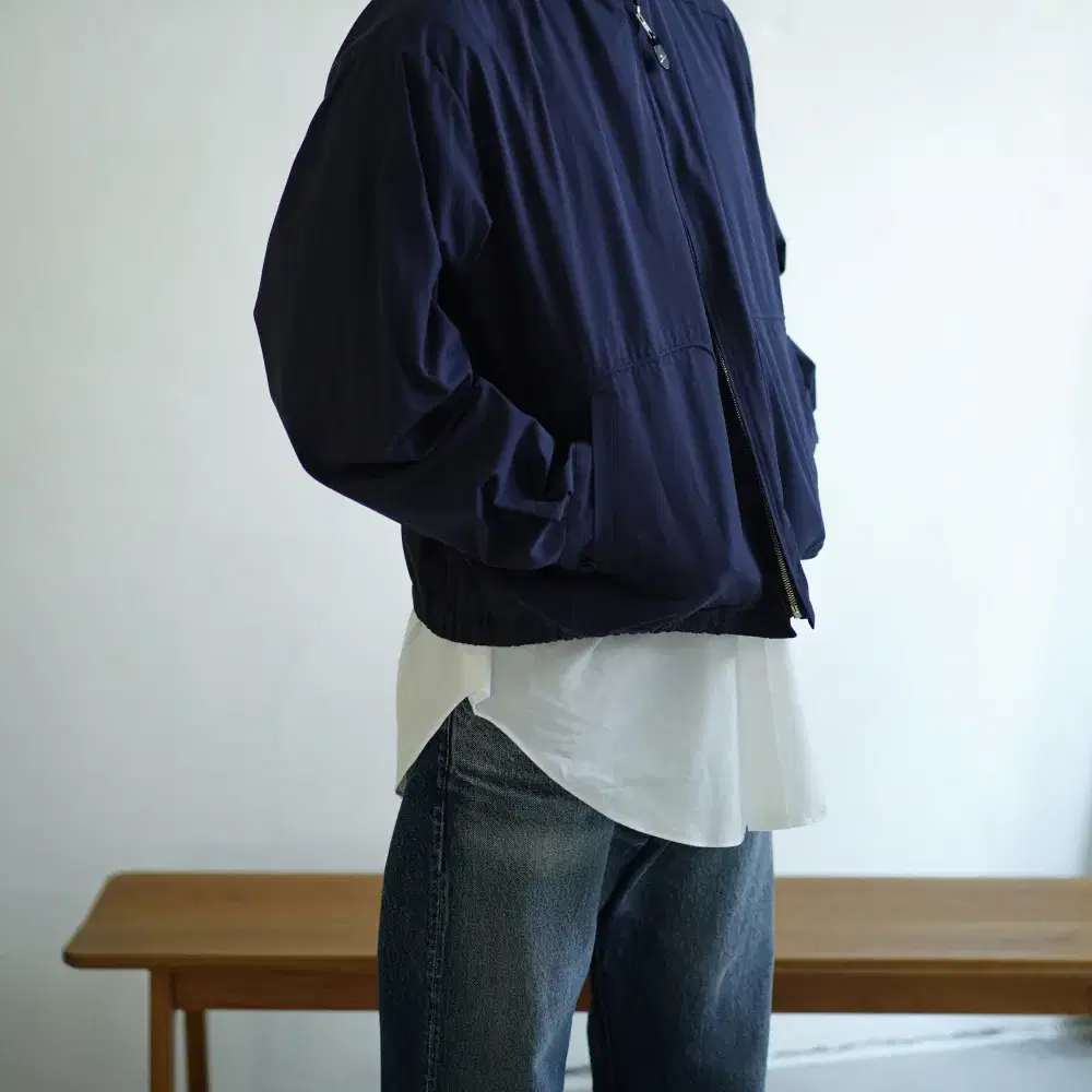 헤릴 Organic poplin Windy bay jacket 네이비