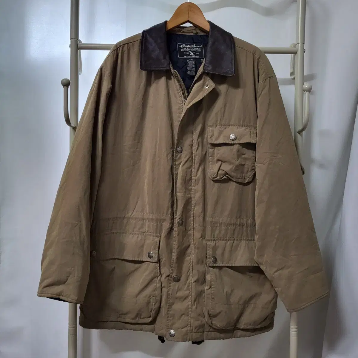 C603 [M] Eddie Bauer Leather Kara Old School Hunting Jacket