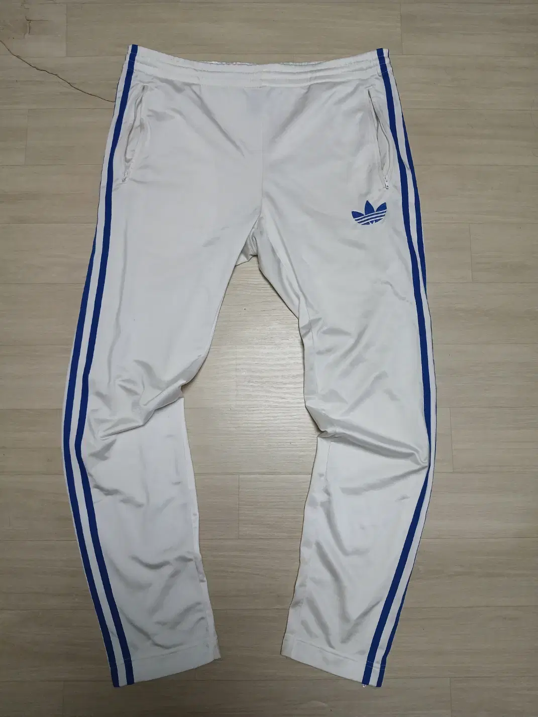 (S/90) Adidas Original Firebird Track Pants White bloo whitewave