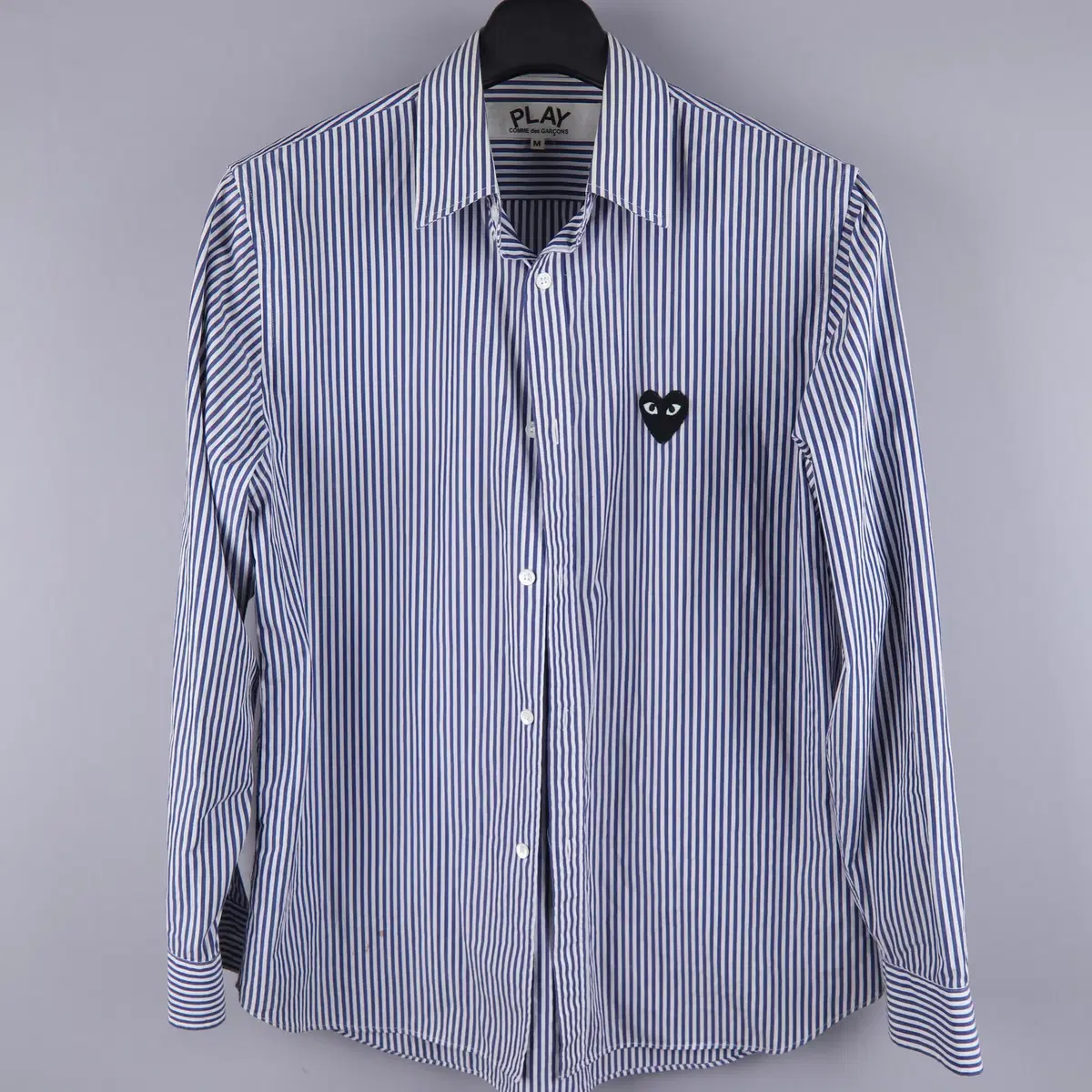 Comme des Garçons Black Heart Stripe Button Down Shirt bloo (M)
