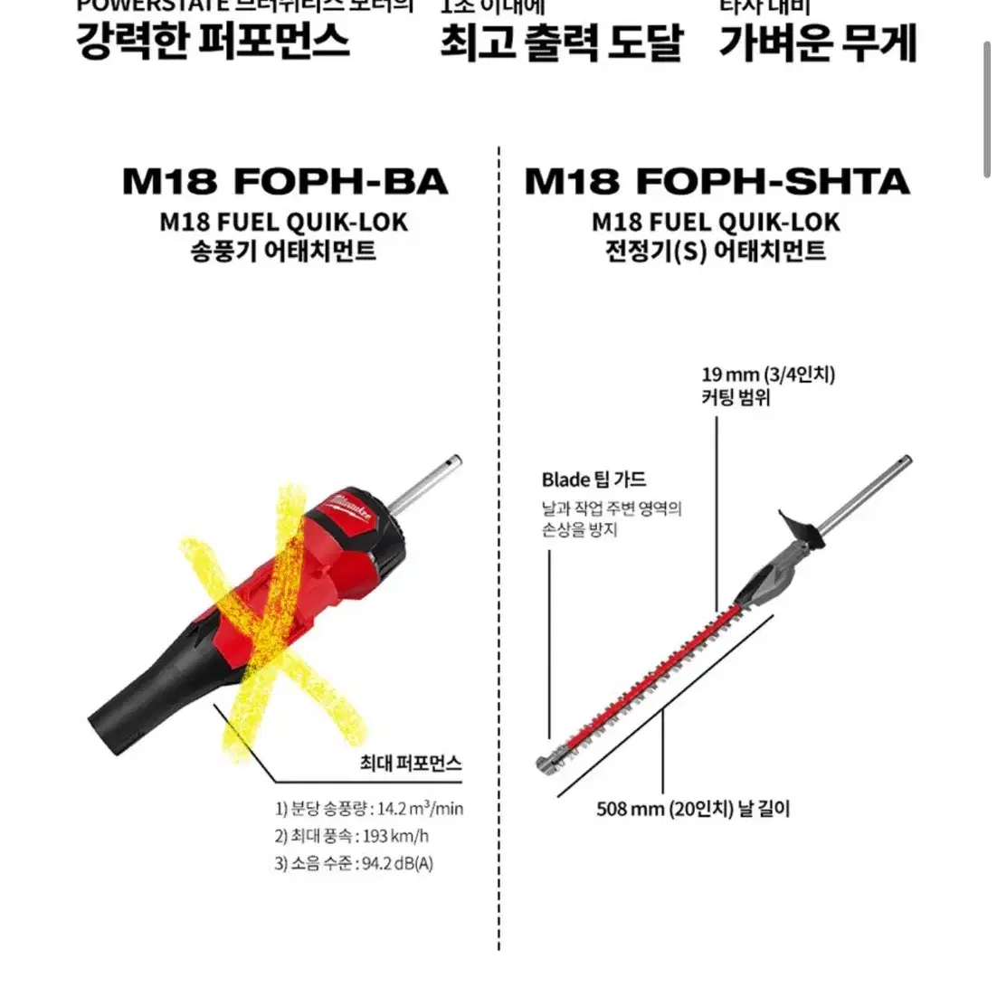 밀워키 공구 전정기(S) 어태치먼트 M18 FOPH-SHTA [새상품]