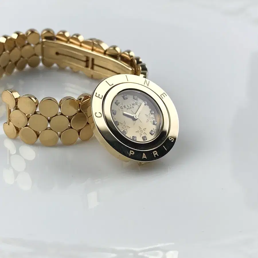 CELINE spangle gold watch