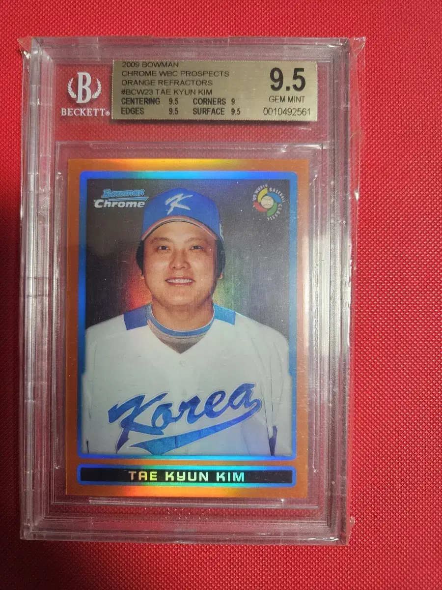 한화 김태균 25장한정 Topps WBC 오렌지 리플 BGS 9.5등급