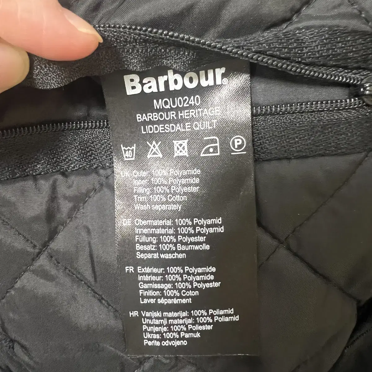 바버 (BARBOUR) 남성 퀼팅점퍼 M