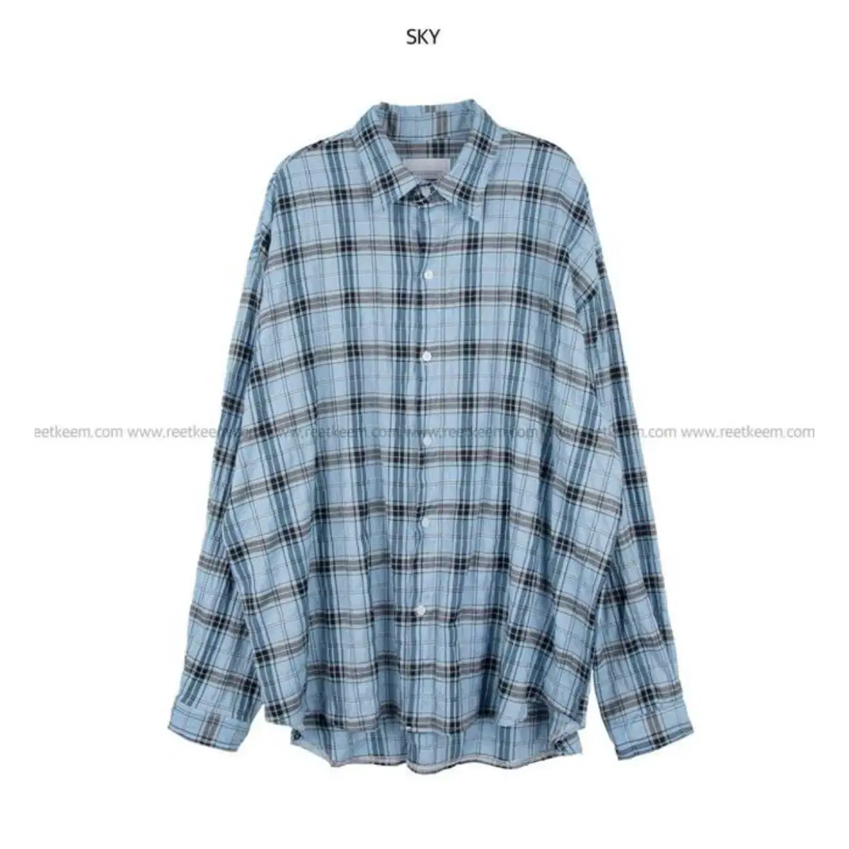 릿킴 WRINKLE CHECK SHIRT(BLUE)