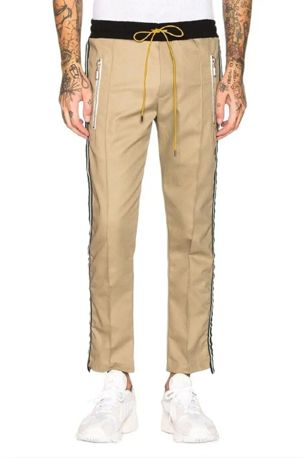 RHUDE Beige twill track pants