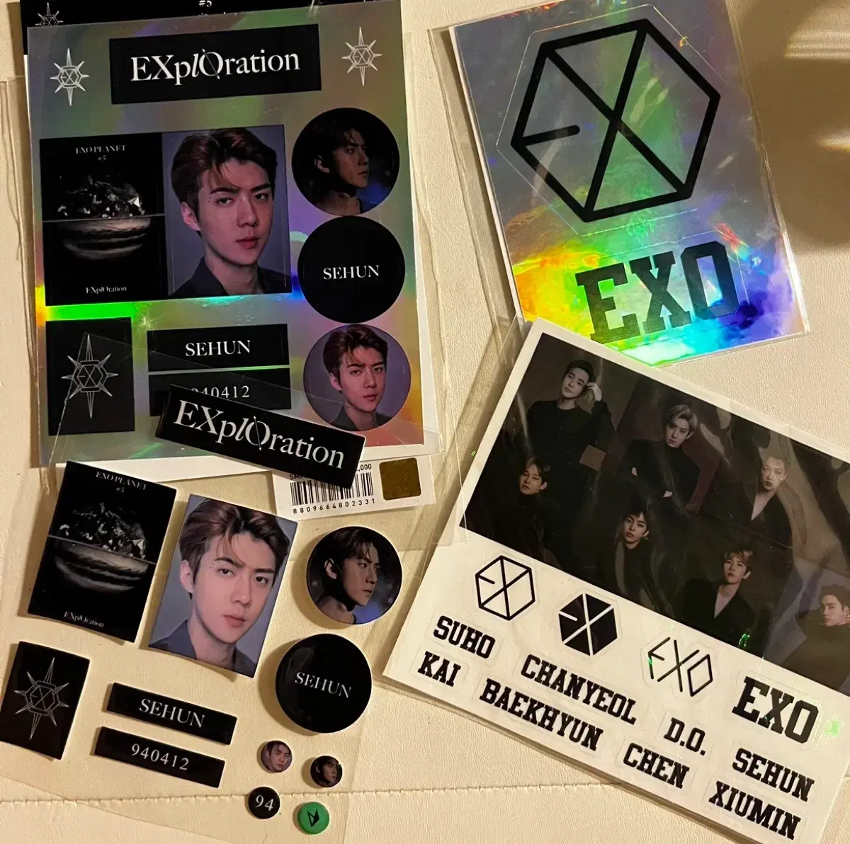 EXO concert merchandise sehun stickers