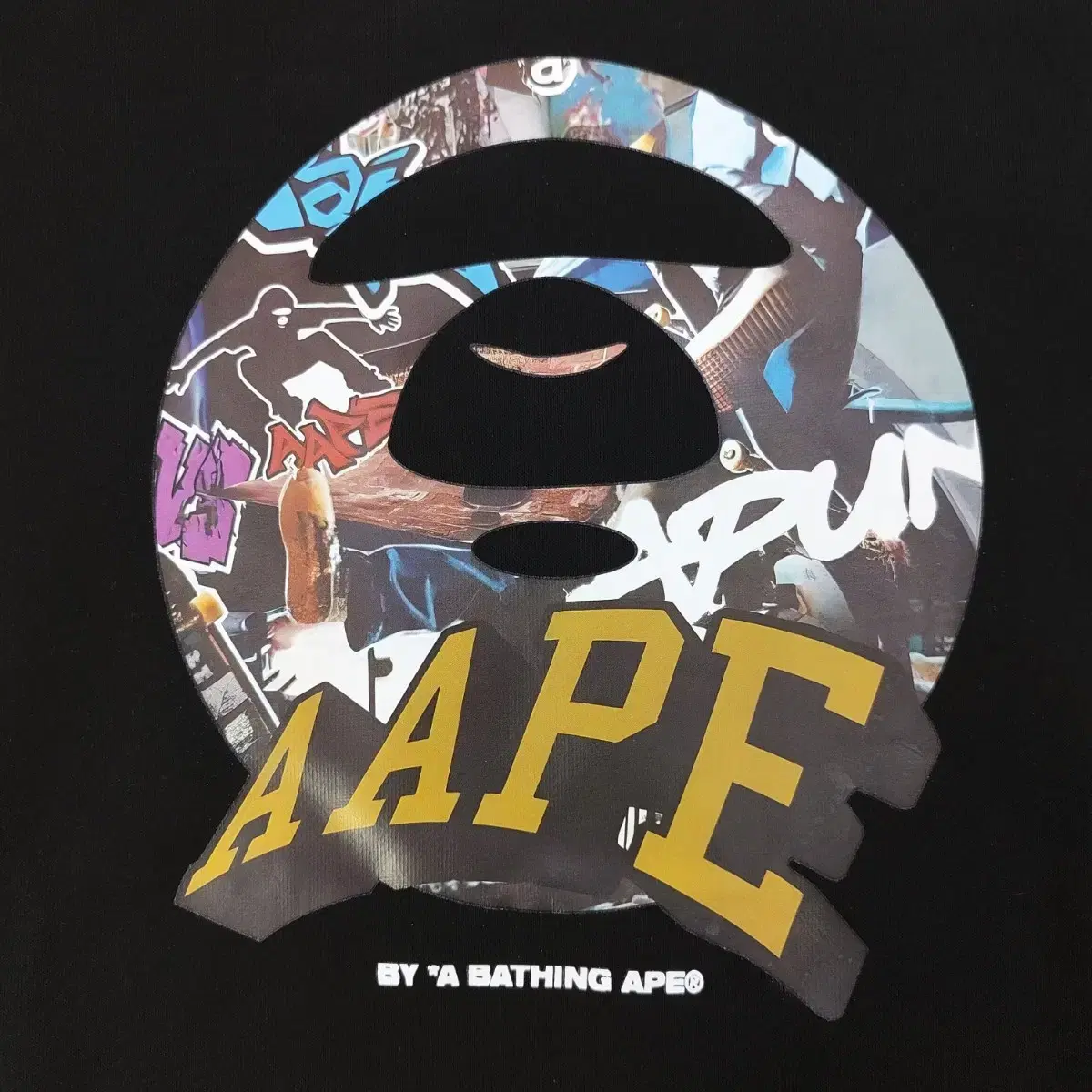 AAPE 이니셜 캐주얼 커플 라운드 부클 맨투맨