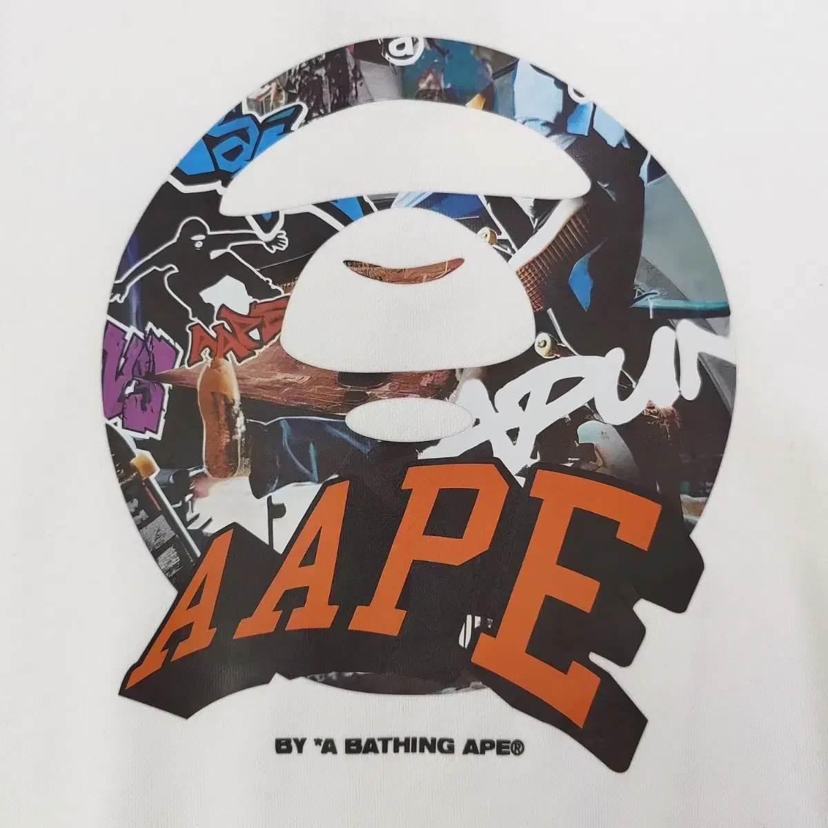 AAPE 이니셜 캐주얼 커플 라운드 부클 맨투맨