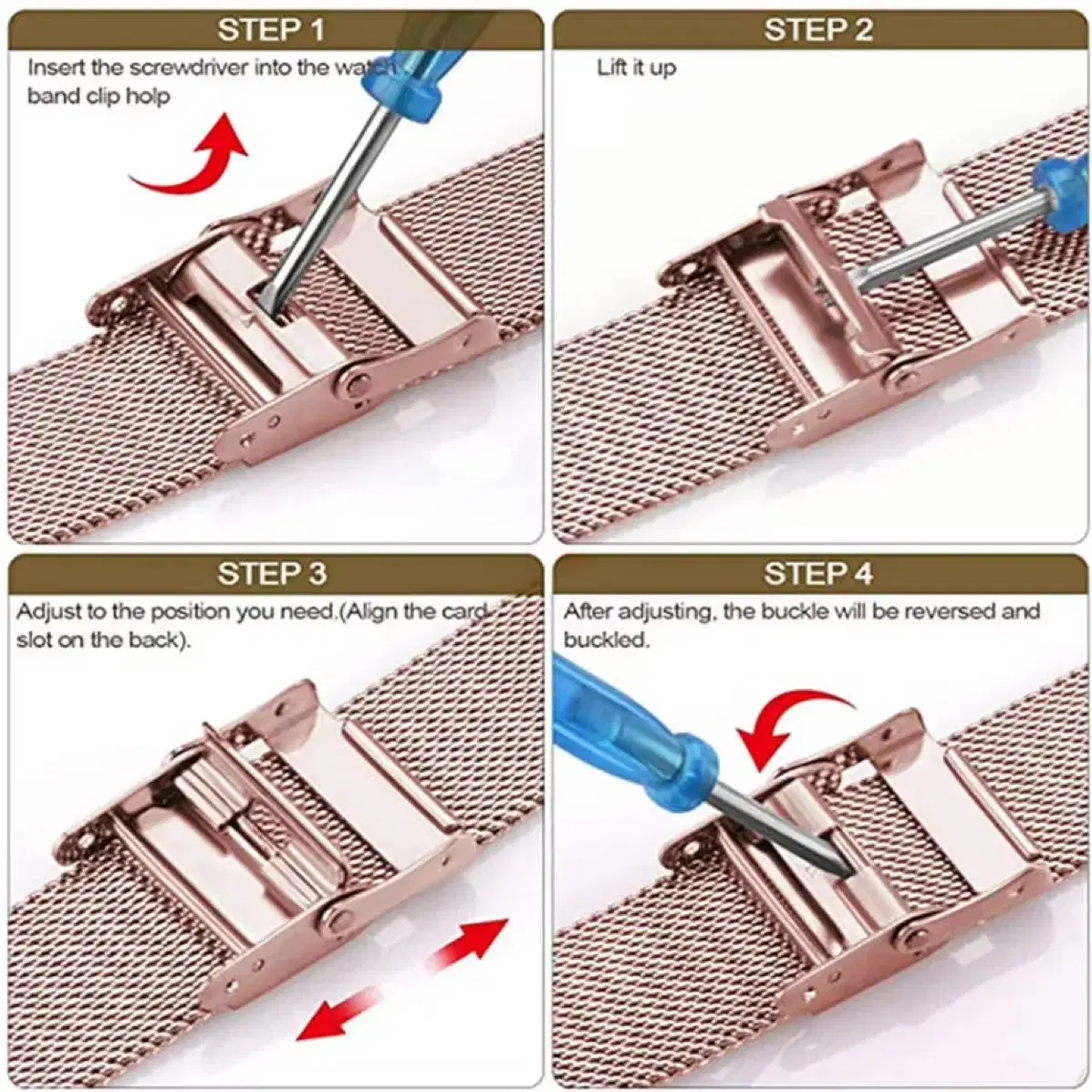 스테인리스 메탈 시계줄 22mm 검은색 메쉬 (미사용 새상품)