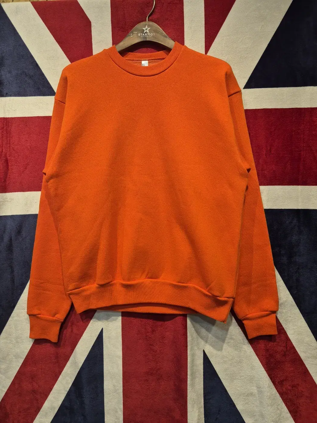 [M] American Apparel Round Neck Plain Brushed Sweatshirt Orange