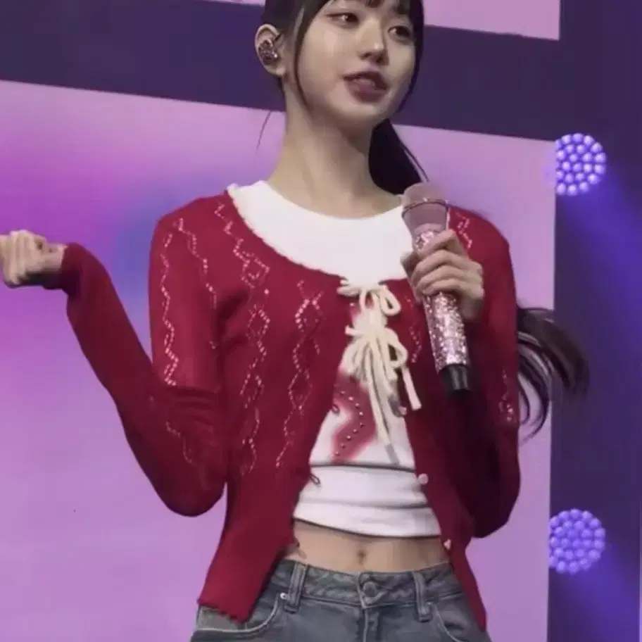 마가린핑거스 SCALLOP RIBBON CARDIGAN (RED)