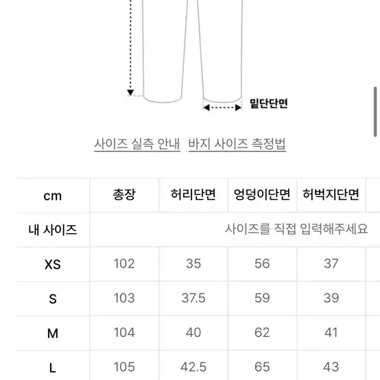 빅 유니온 헤리티지 퍼티그팬츠 s