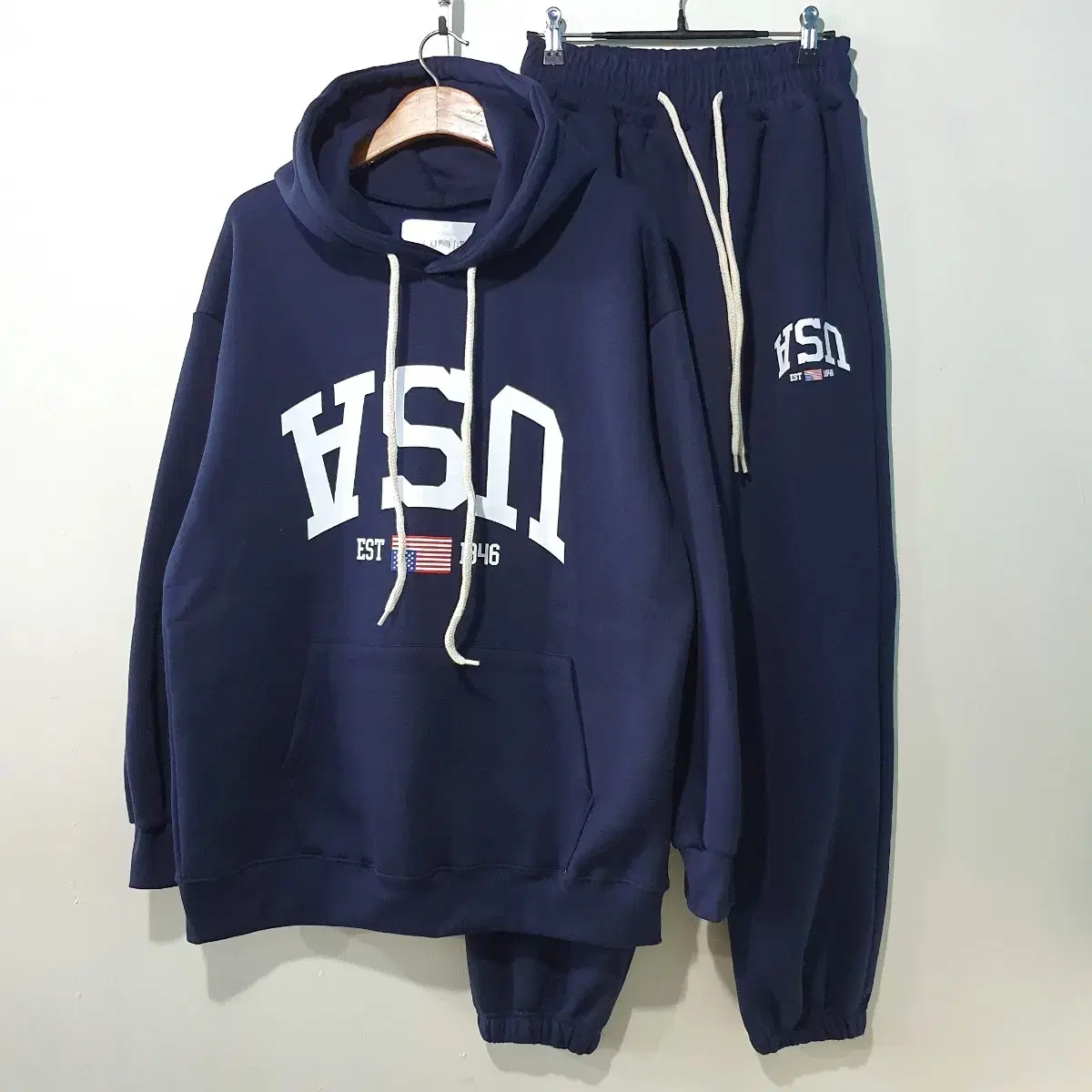 FWNew) Reverse USA Brushed Hoodie Set 4color