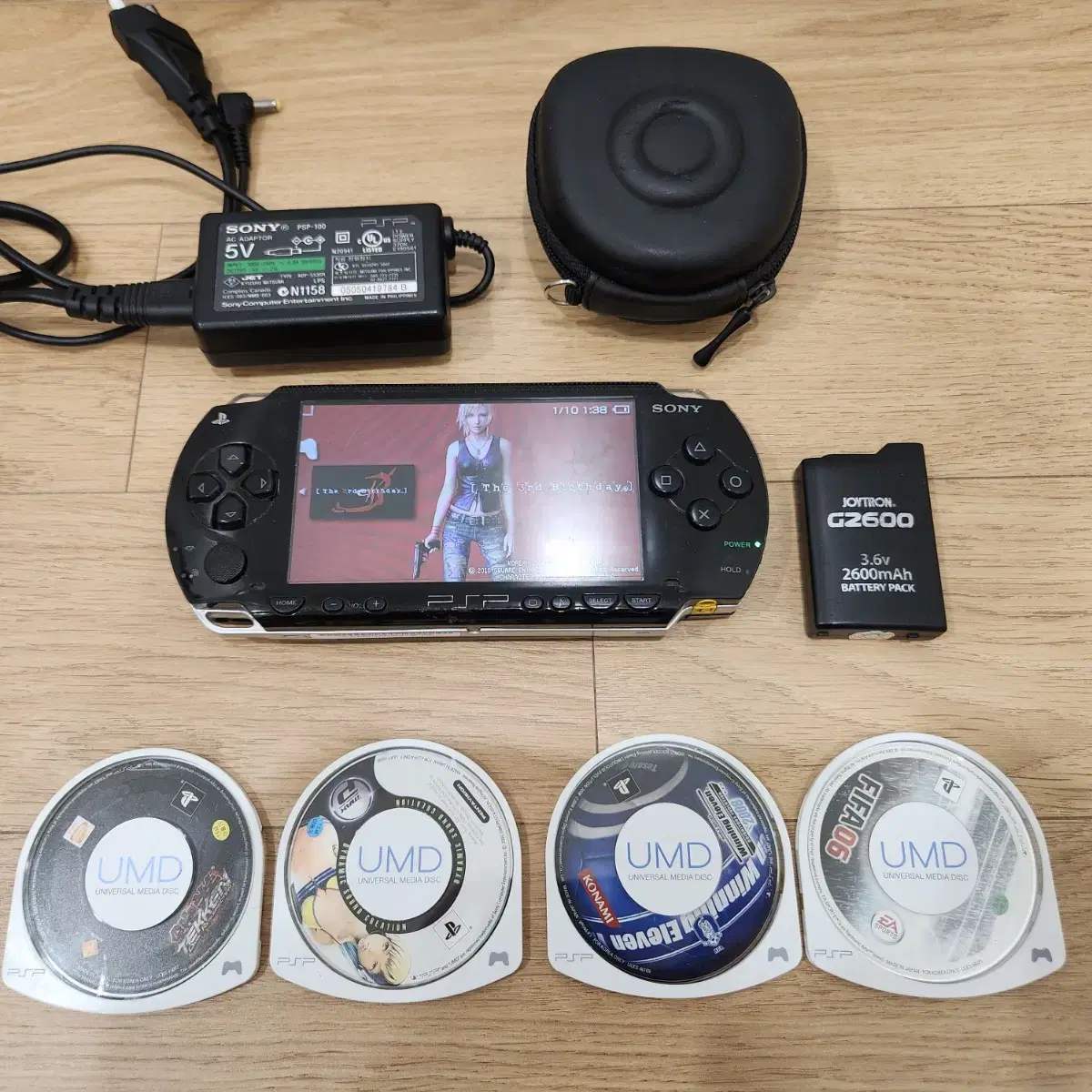 psp 풀세트 샌디스크 4기가 메모리스틱 포함 UMD 철권 위닝 피파