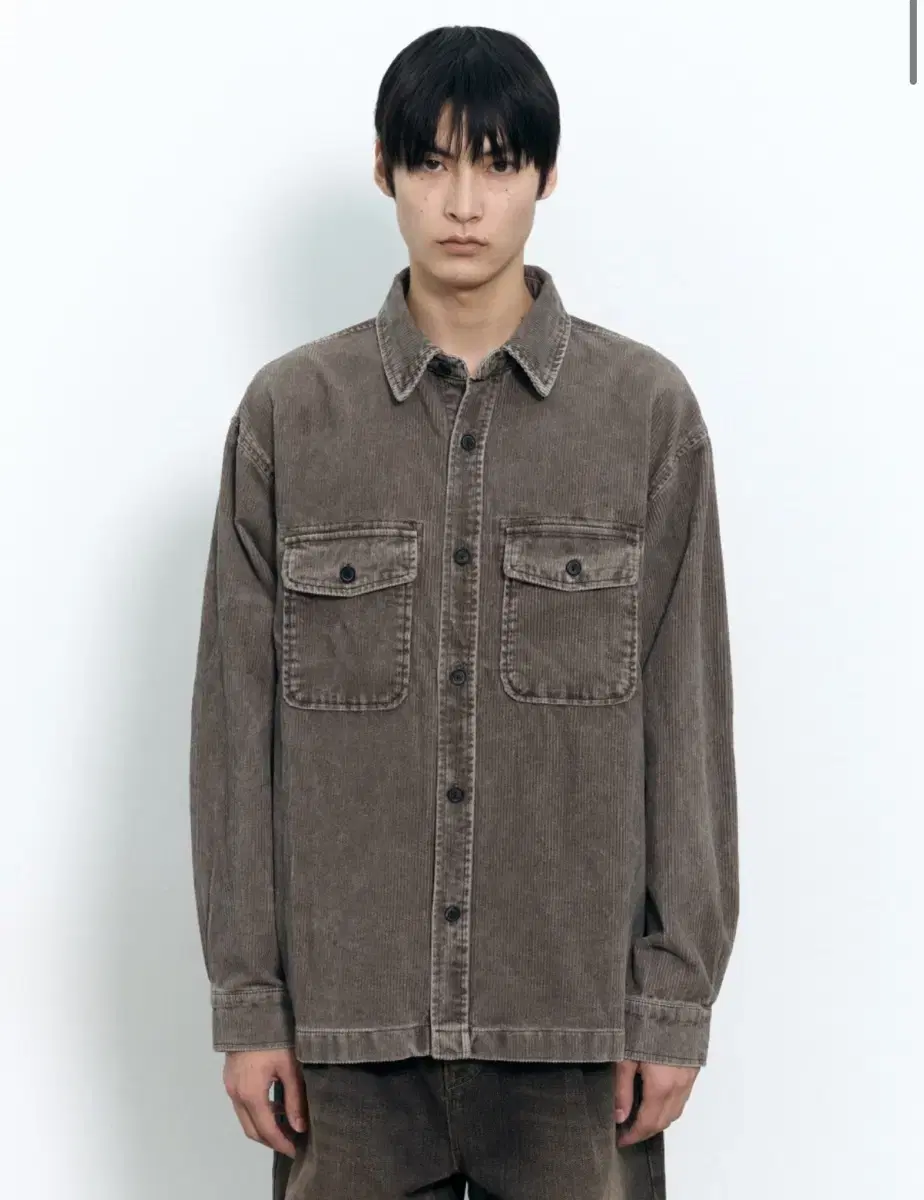 Insilence Pigmented Corduroy Shirt Jacket CHARCOAL Size L