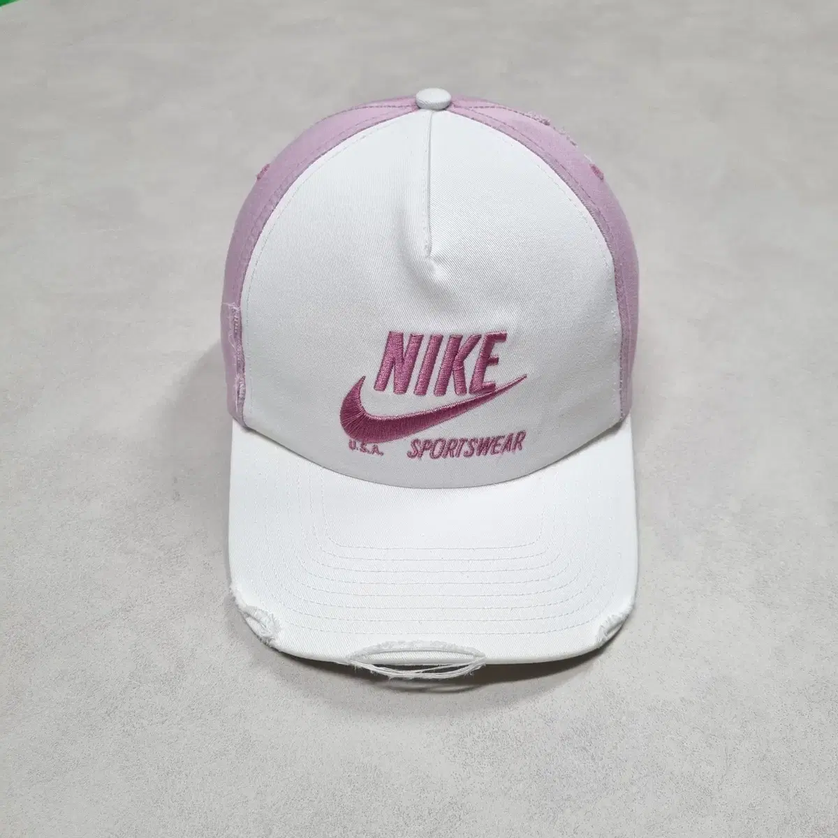 빈티지 나이키 데미지 핑크 볼캡 - OS    NIKE 빈티지 모자 볼캡