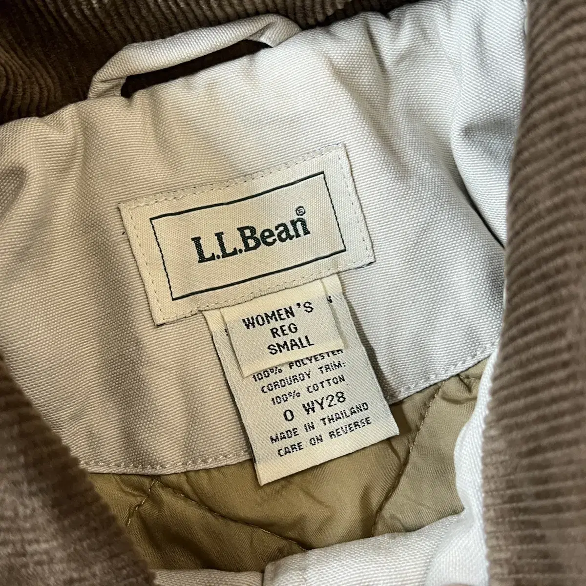 L.L.bean 정품 엘엘빈 아이보리 누빔 안감 헌팅 자켓