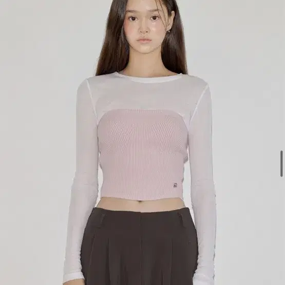 ODS 오디에스 니트탑 소프트 핑크 ROZE KNIT BUSTIER