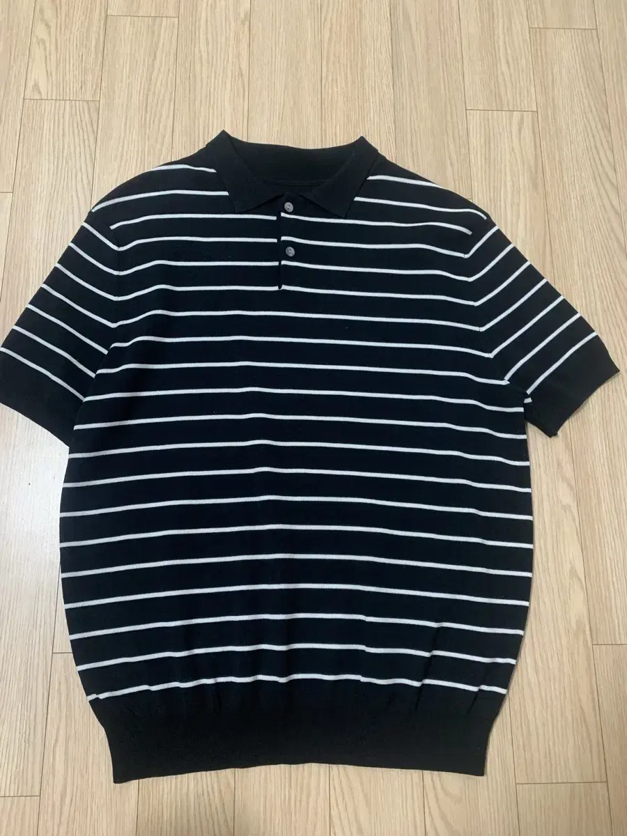 [M] Sprite Short Sleeve Knit Black White