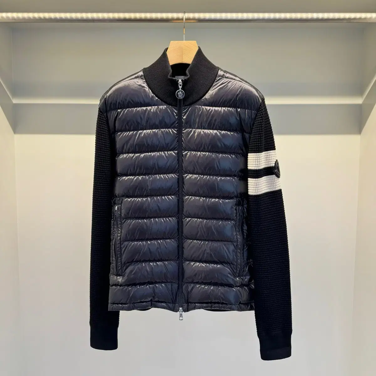 Moncler Glossy Knit Padded Black