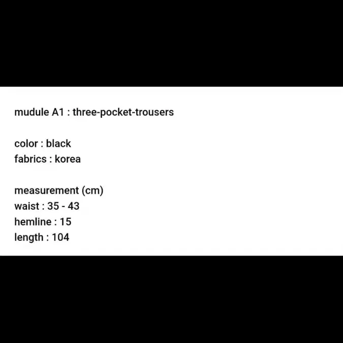 머듈 mudule A1 : three-pocket-trouser