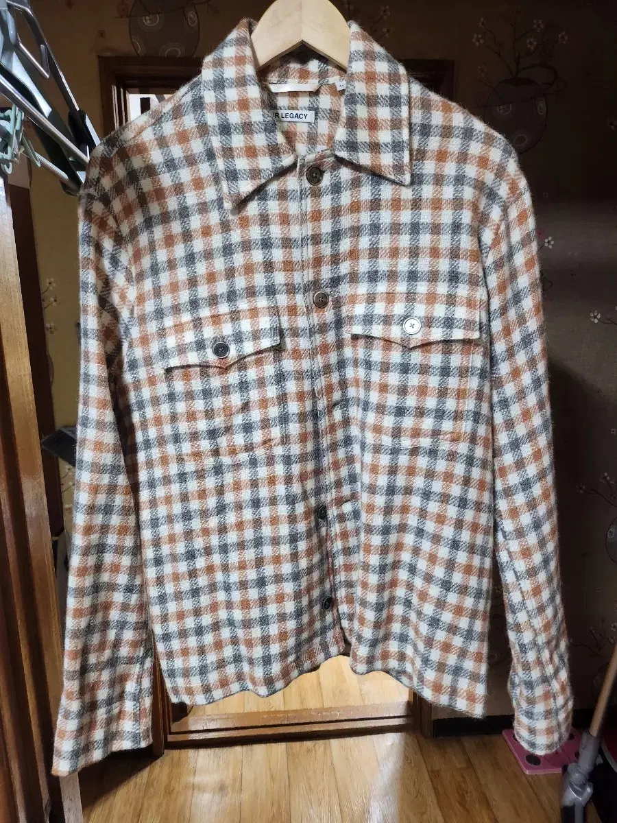 Haregashi Wool Check Evening Coach Jacket