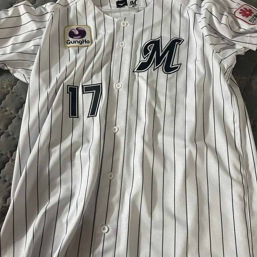 [2xl] 24시즌 NPB 지바 롯데 사사키로키 홈 미즈노 유니폼