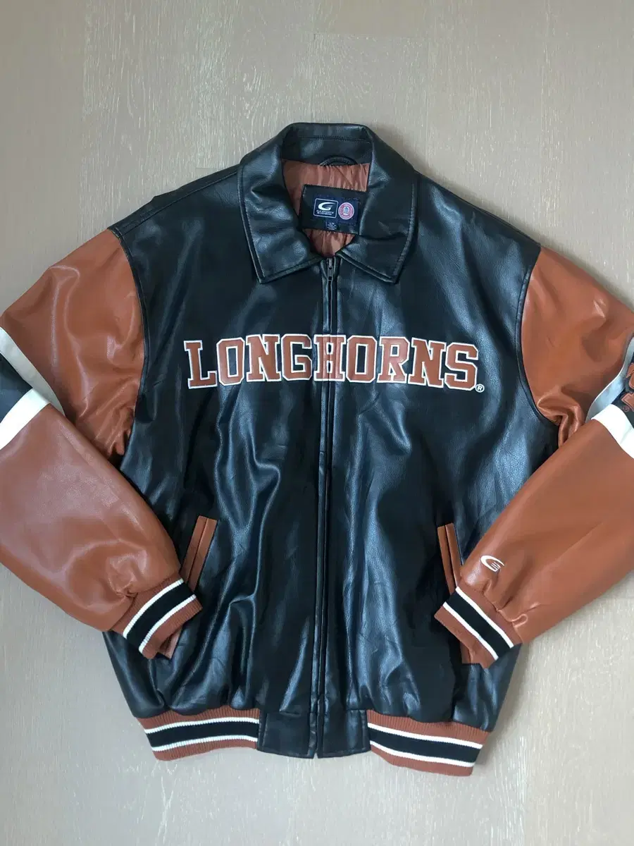 Vintage GIII Texas Longhorns Leather Varsity Jacket