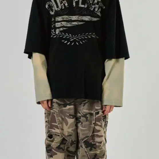 ETCE 카모 팬츠 DESTROYED CAMO BAGGY PANTS