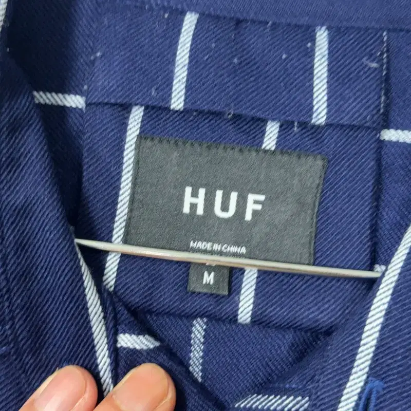 [허프] HUF 로고 빈티지 스트라이프 레이온 셔츠 M