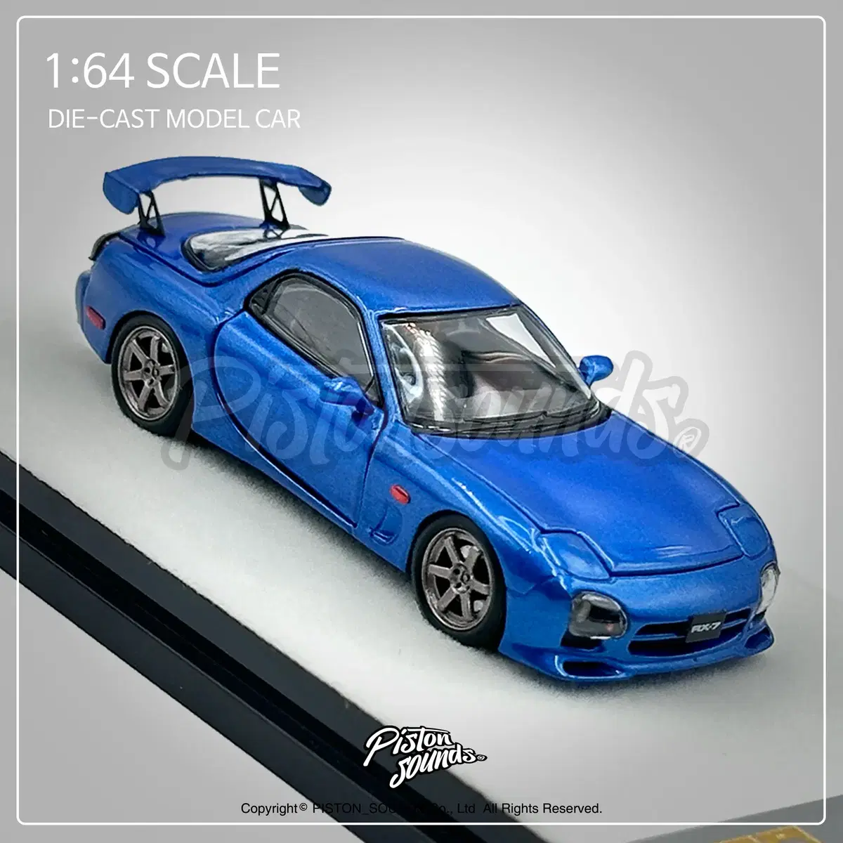 1:64스케일 마쯔다 RX7 FD3S 풀오픈 블루 다이캐스트 자동차모형