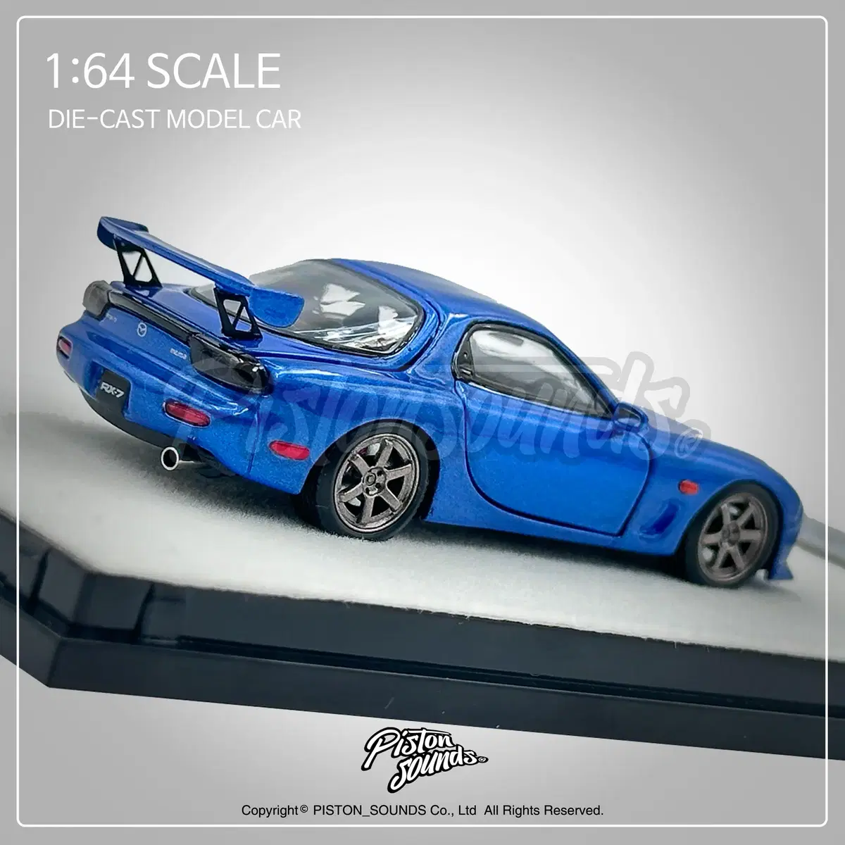 1:64스케일 마쯔다 RX7 FD3S 풀오픈 블루 다이캐스트 자동차모형