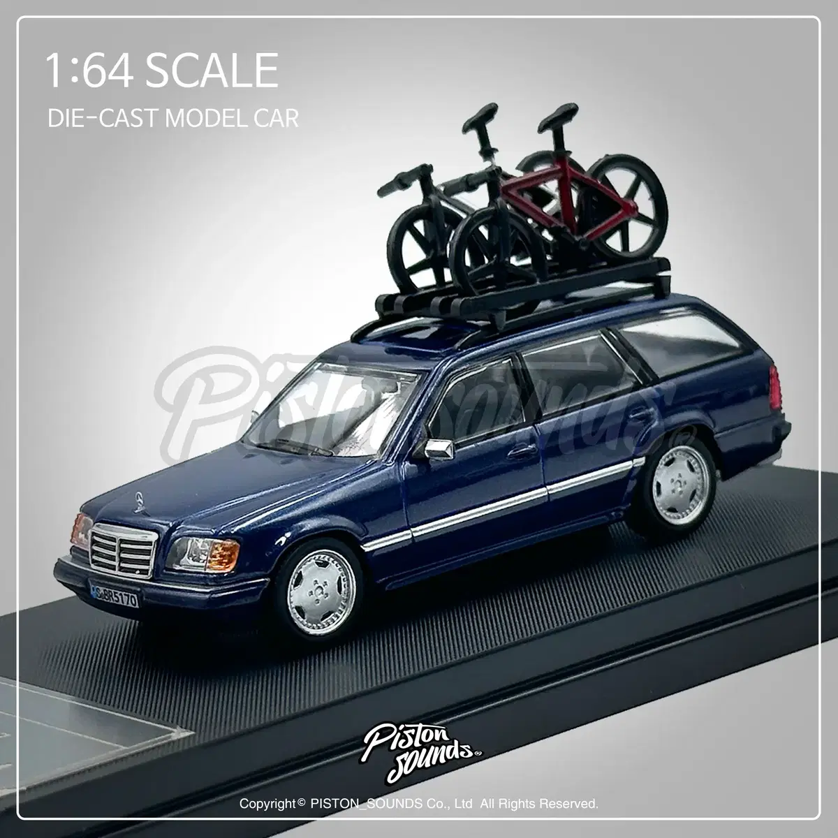 1:64스케일 벤츠 S124 왜건 블루 다이캐스트 올드카 각벤츠 W124