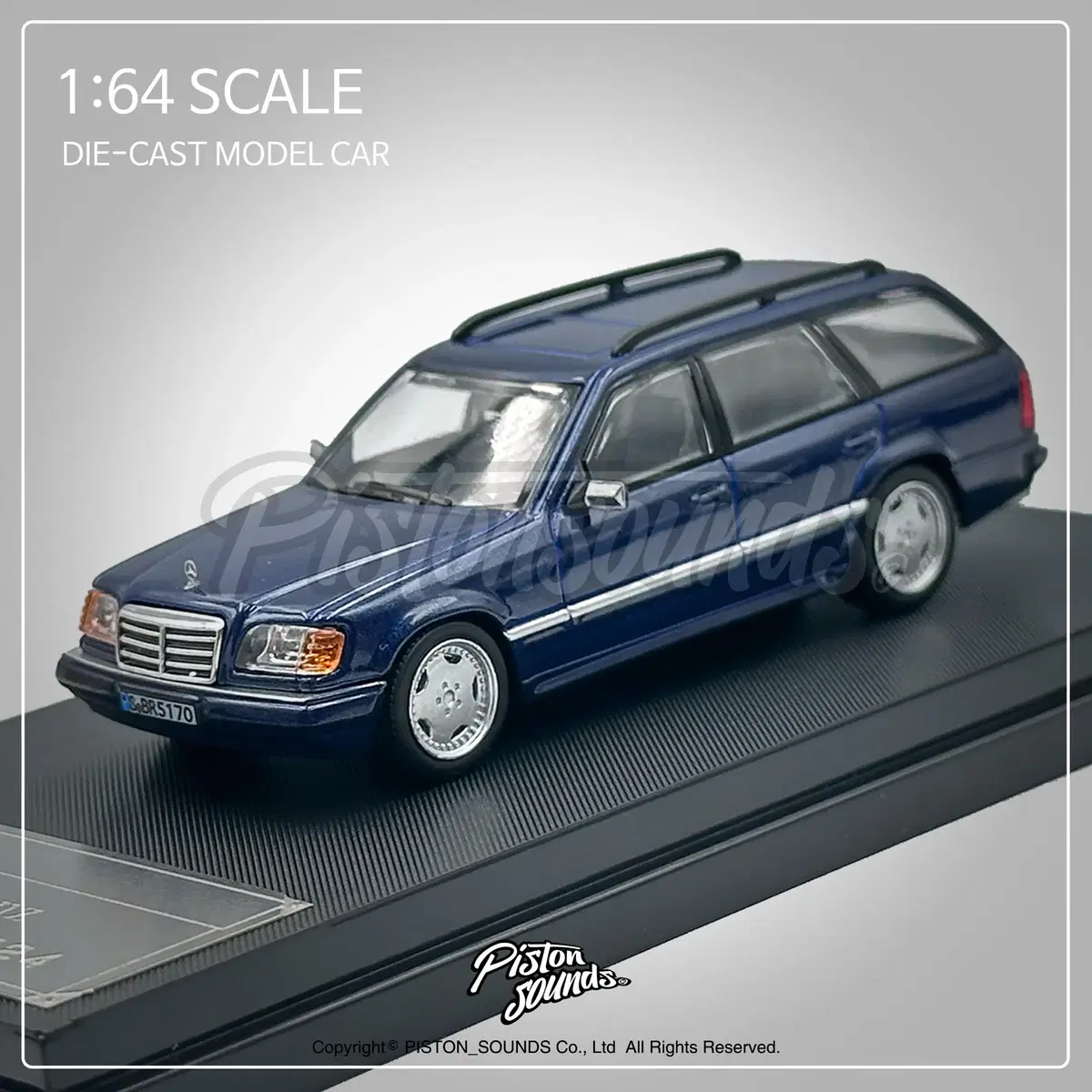 1:64스케일 벤츠 S124 왜건 블루 다이캐스트 올드카 각벤츠 W124