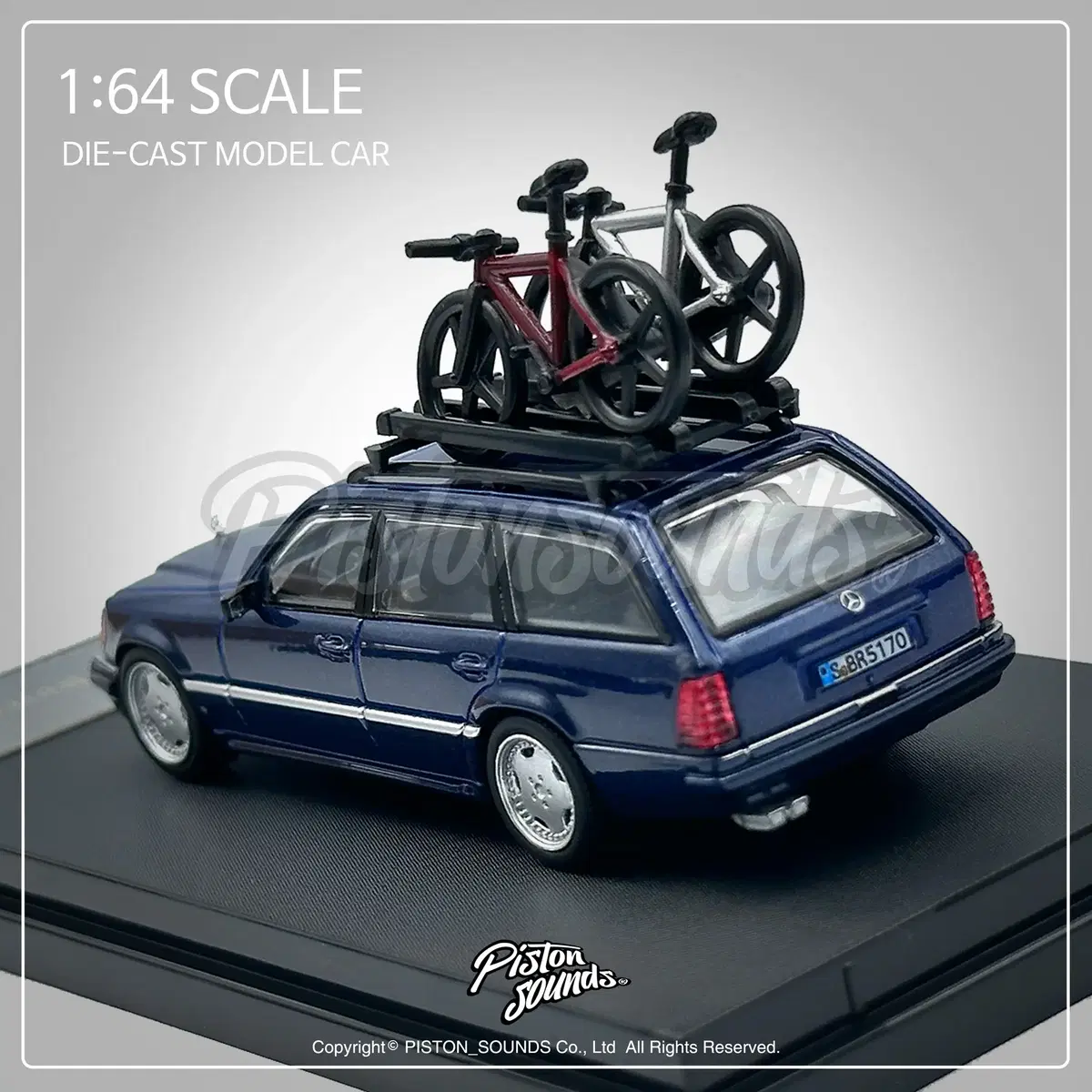 1:64스케일 벤츠 S124 왜건 블루 다이캐스트 올드카 각벤츠 W124