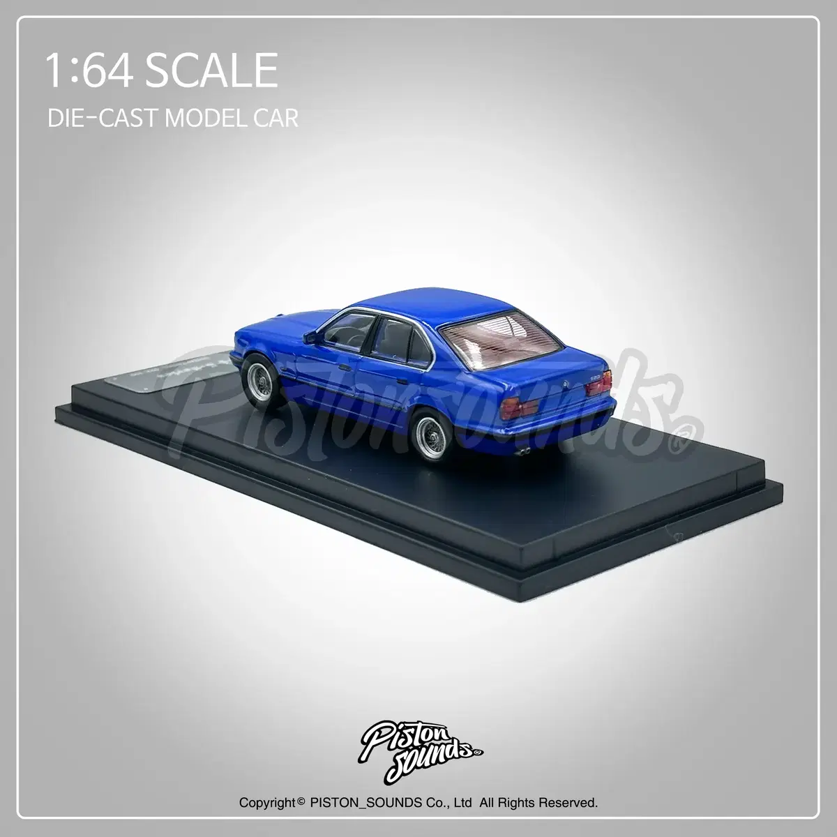 1:64스케일 BMW E34 5시리즈 블루 올드카 다이캐스트 자동차모형