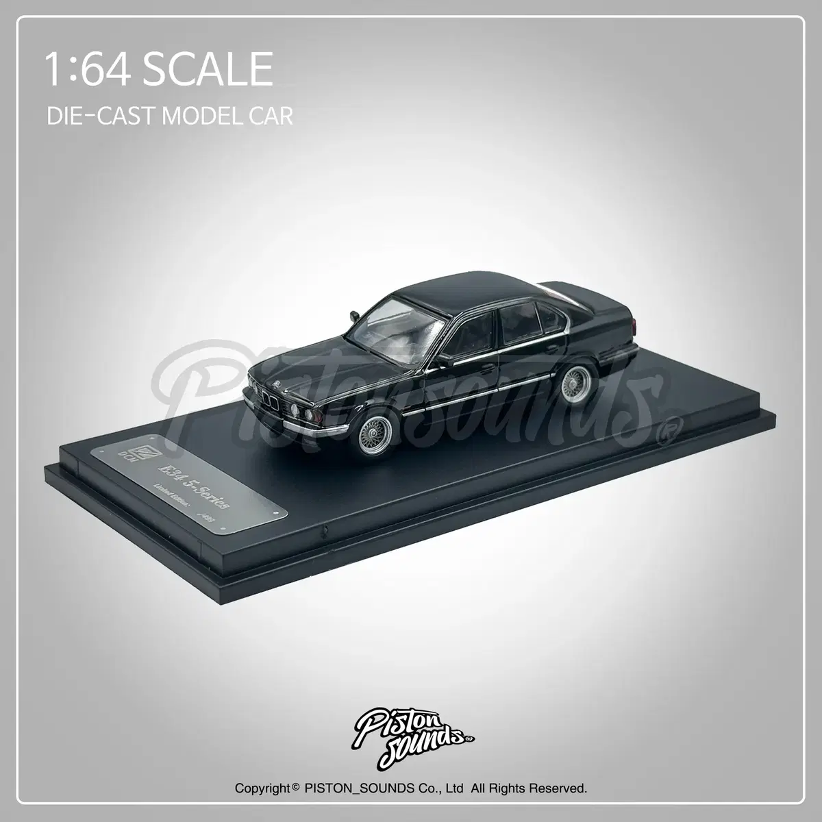 1:64스케일 BMW E34 5시리즈 블랙 올드카 다이캐스트 자동차모형