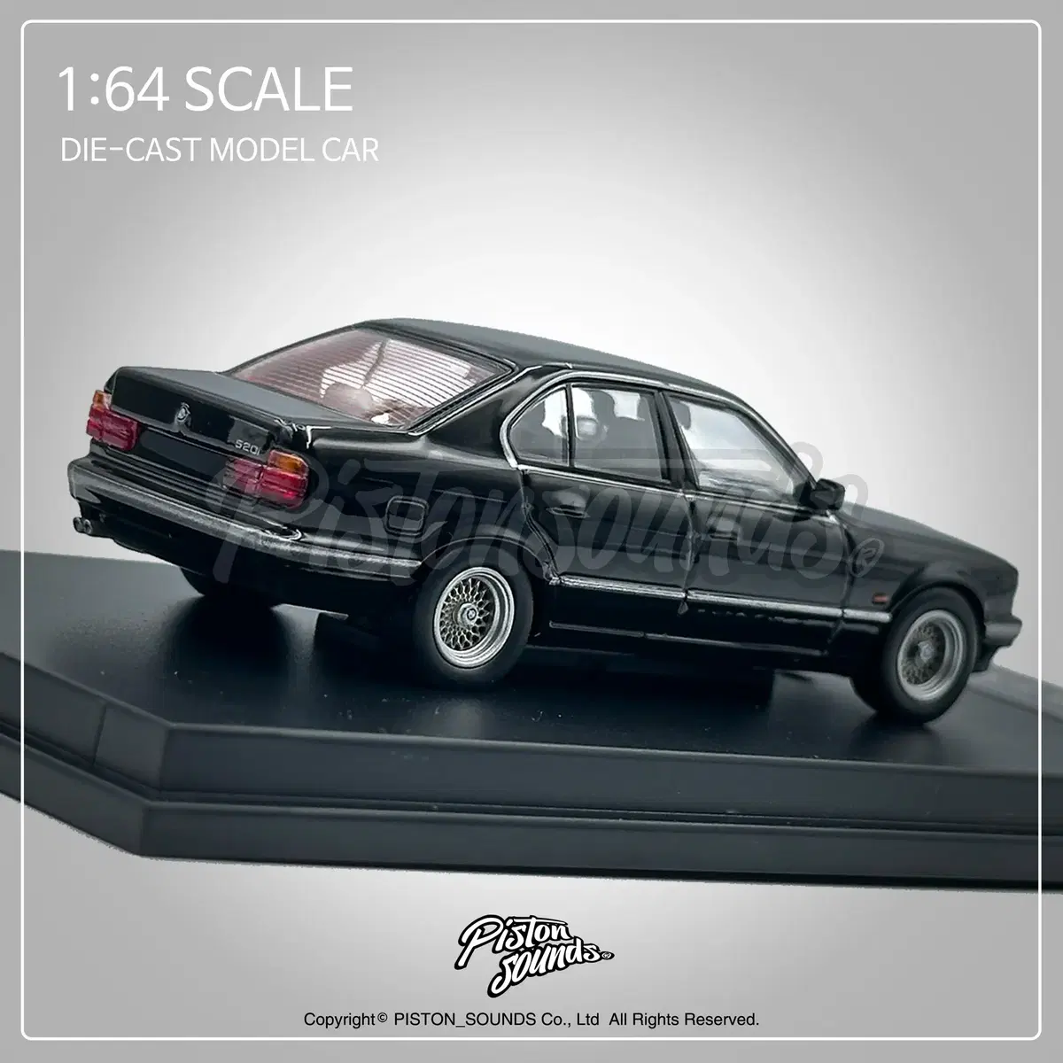 1:64스케일 BMW E34 5시리즈 블랙 올드카 다이캐스트 자동차모형