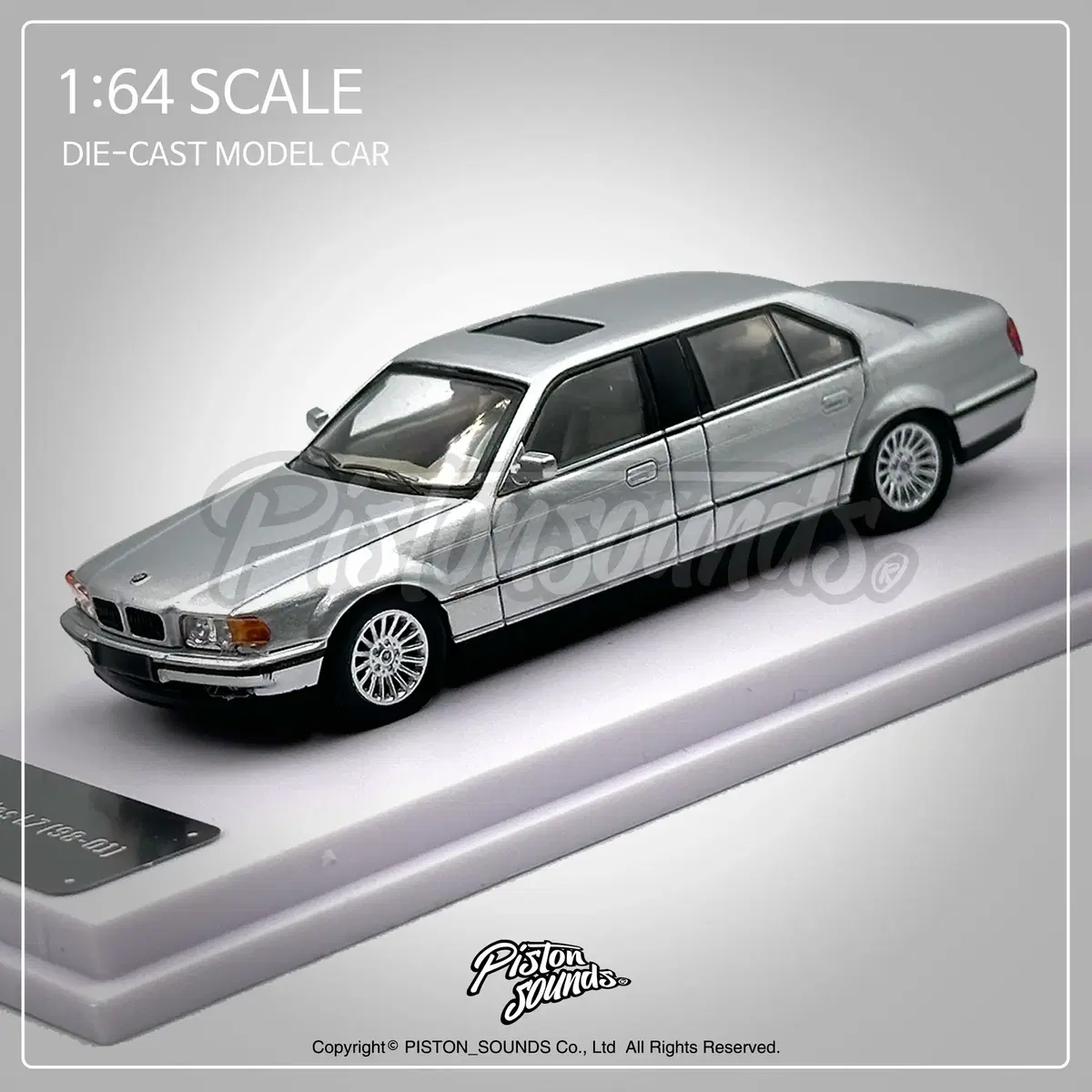 1:64스케일 BMW E38 L7 실버 올드카 다이캐스트 자동차모형