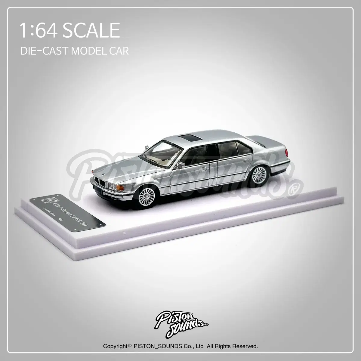 1:64스케일 BMW E38 L7 실버 올드카 다이캐스트 자동차모형