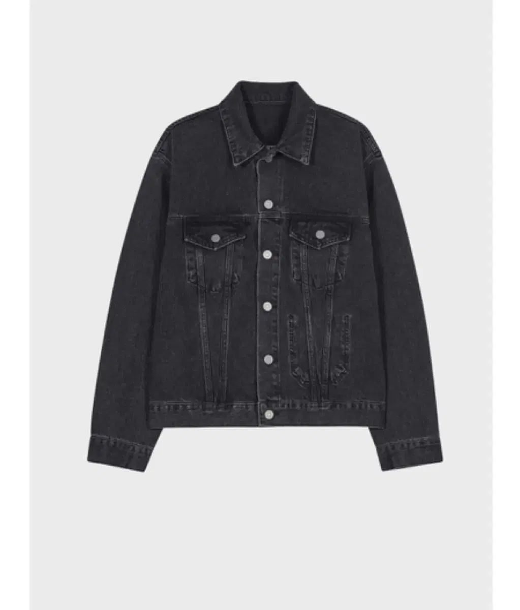 L) Branded black jean jacket