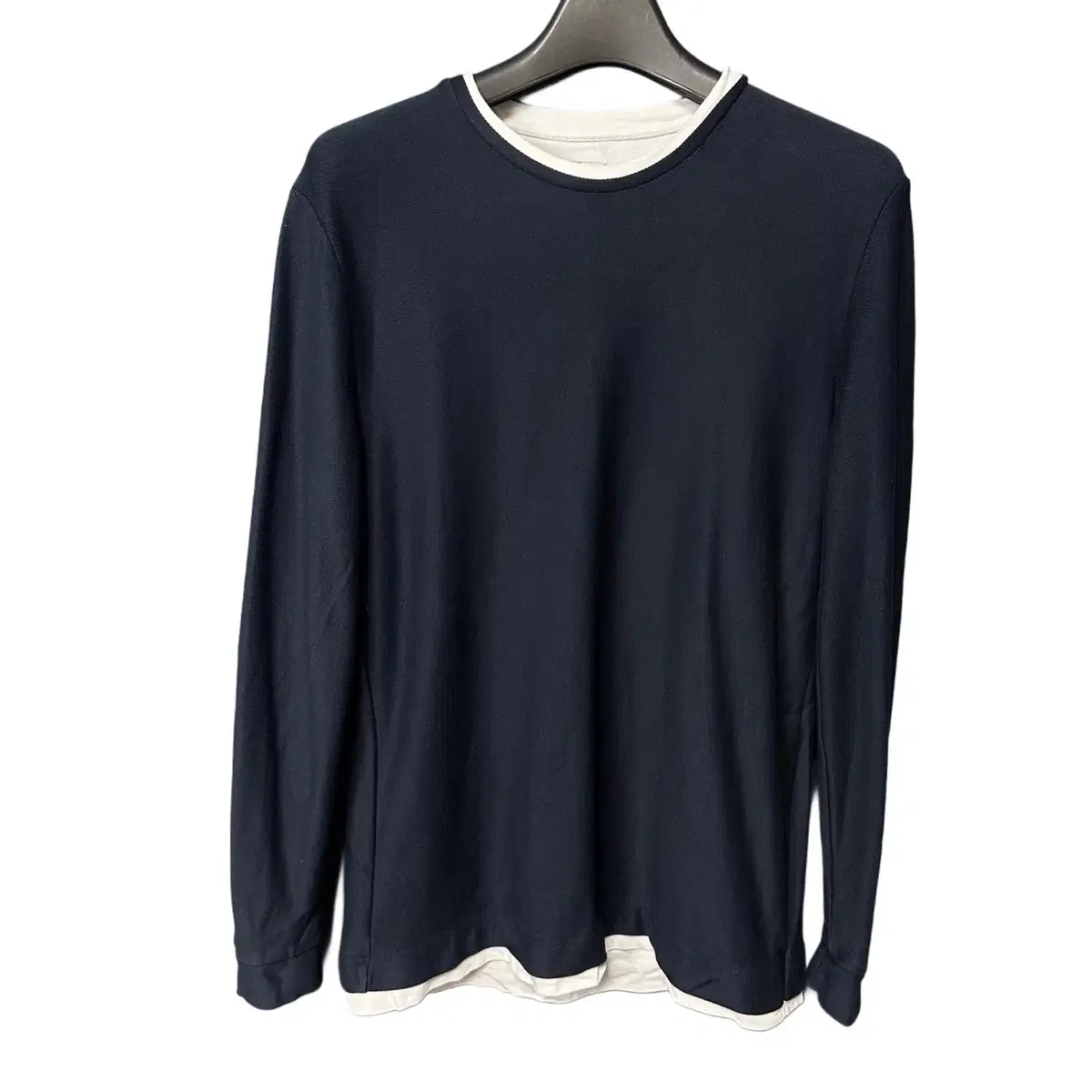 L Zara Navy Layered Long Sleeve T-Shirt