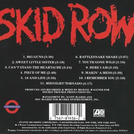 Skid Row - Skid Row (CD) 미국반 1990s 미사용