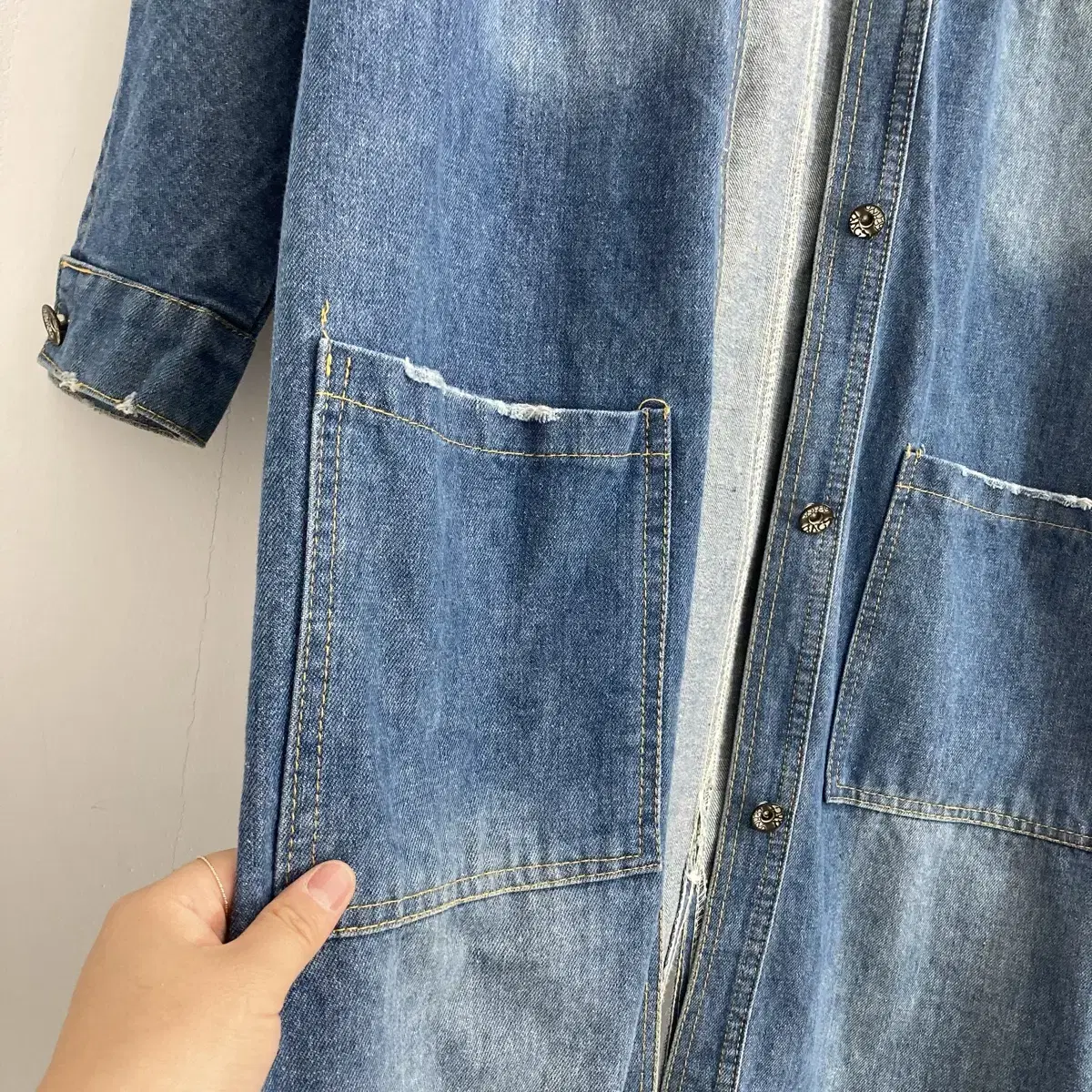 빅사이즈 청 원피스 가디건 Big Size Jean Dress Long