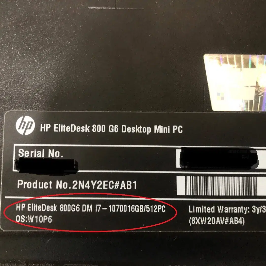 HP  PC 800 G6 DT i7-10700/16G/512 정품 윈도우