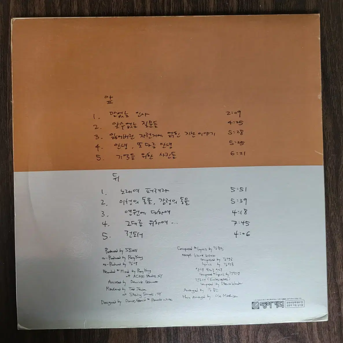 LP 봄여름가을겨울 4집 - 말 없는 인사, 노래여 퍼져라 (민트급음반)