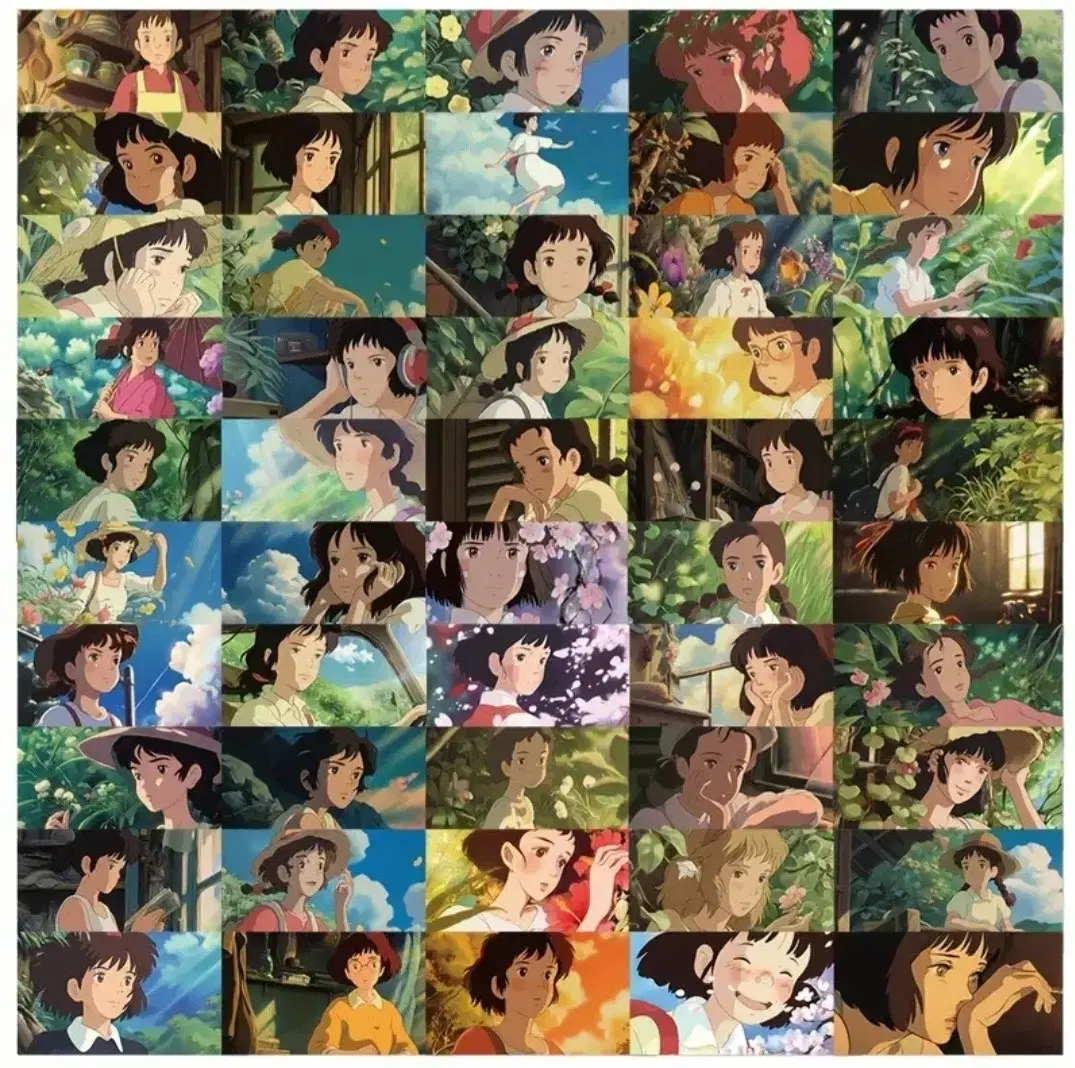 50 Animated Ghibli Style Square Stickers