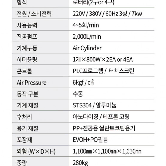 로터리형 스킨포장기계 진공스킨포장기계 SP500