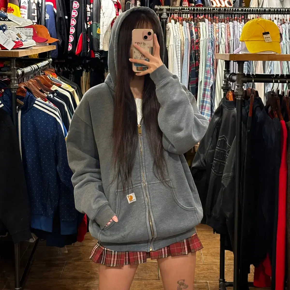 [HI] CARHARTT 칼하트 후드 집업 그레이